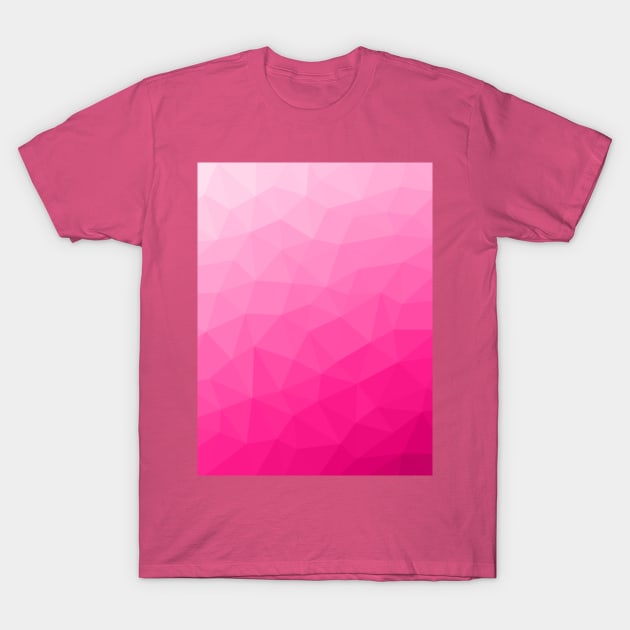 Hot pink Gradient Geometric Mesh Pattern T-Shirt by PLdesign
